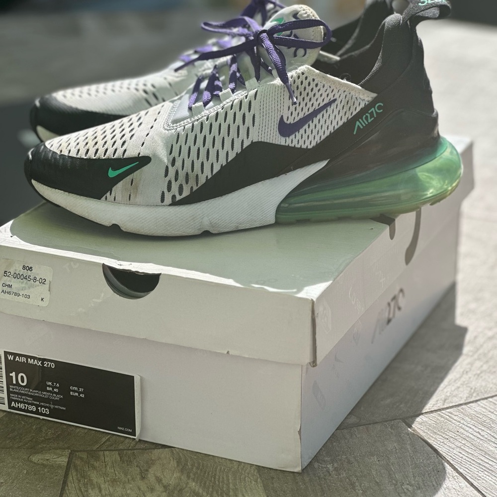 Nike Air Max 270 White and Black Sneakers